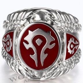 Кольцо серебряное широкое Варкрафт - Орда  / Warcraft - Horde